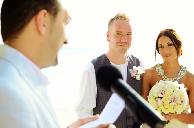 Beach Ceremony at The Cliff Restaurant- Weddings By Malissa Barbados