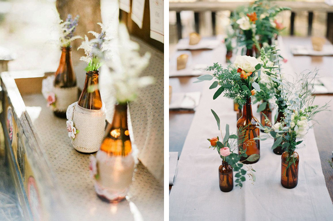 Brown Bottle Decor Ideas - Weddings By Malissa Barbados