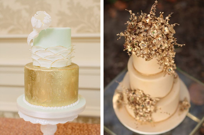 Gold Wedding Cake Ideas- Weddings By Malissa