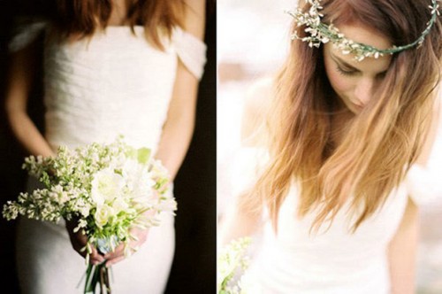 Spring bouquet and headpiece